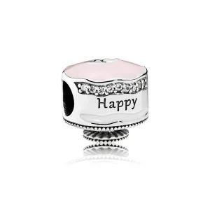 (kép) PANDORA ezüst charm, Boldog születésnapot torta