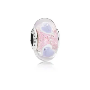 PANDORA ezüst charm, Bőséges szívek (kép) PANDORA ezüst charm, Bőséges szívek