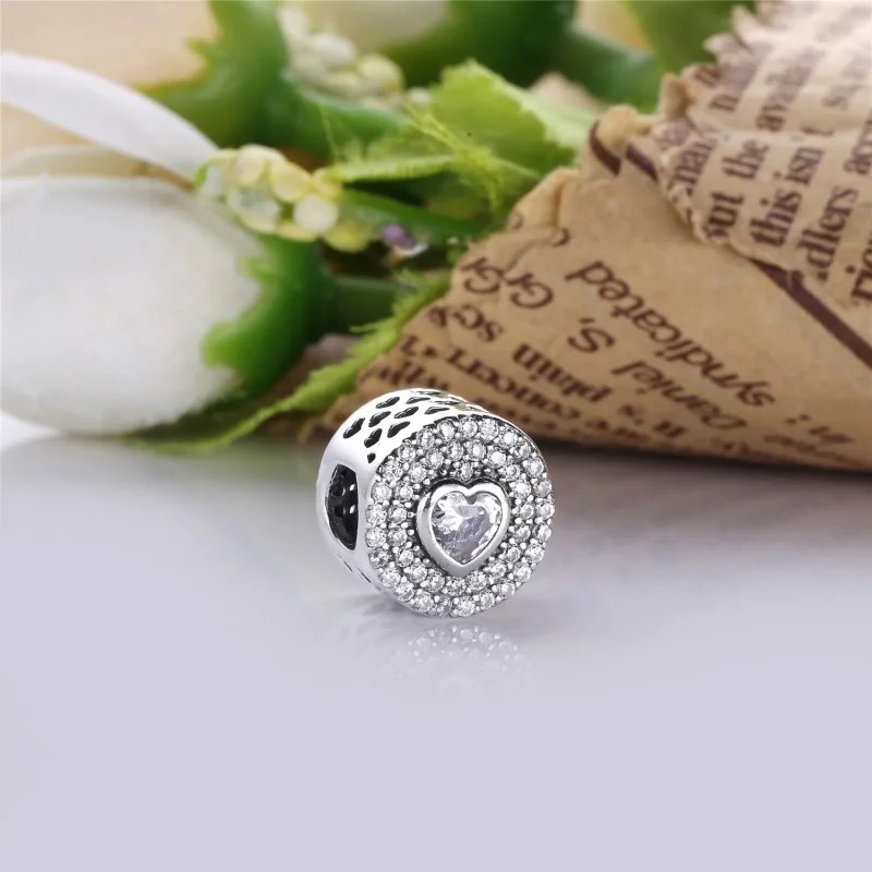 (kép) PANDORA ezüst charm, Csillogó szív - PX00190-1 - Megtekintés 2