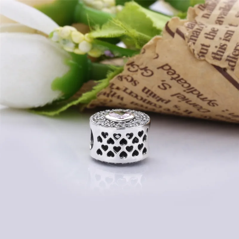 (kép) PANDORA ezüst charm, Csillogó szív - PX00190-1 - Megtekintés 4