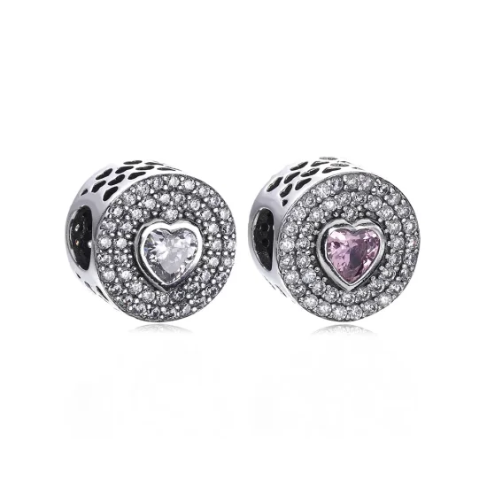 (kép) PANDORA ezüst charm, Csillogó szív - PX00190-1