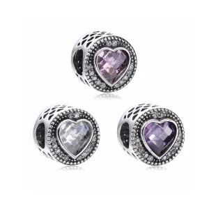 (kép) PANDORA ezüst charm, Csillogó szív - PX00210-1