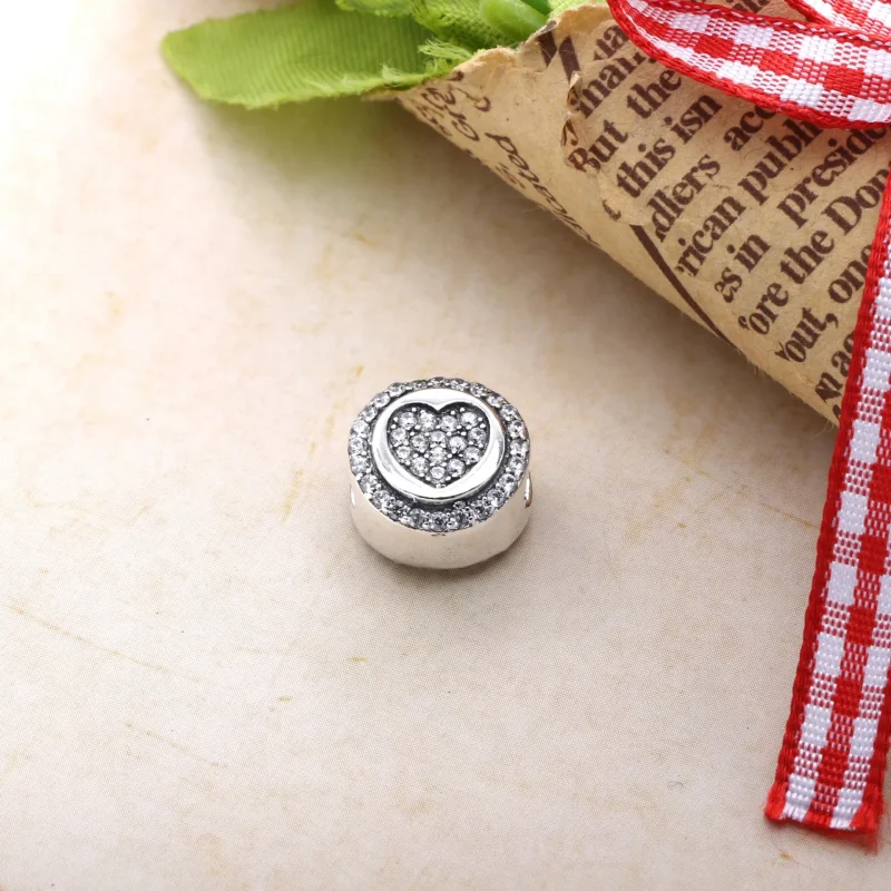 (kép) PANDORA ezüst charm, Csillogó szív - PX00242-1B - Megtekintés 2