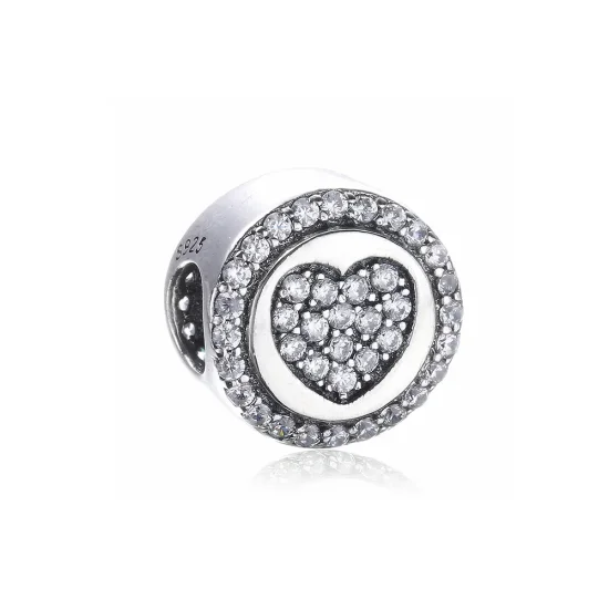 (kép) PANDORA ezüst charm, Csillogó szív - PX00242-1B