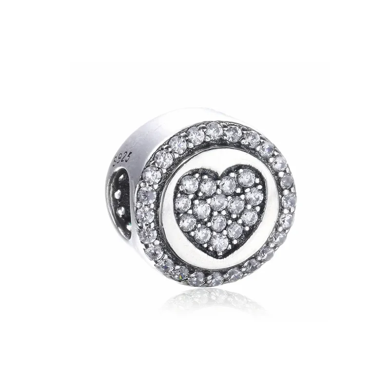 (kép) PANDORA ezüst charm, Csillogó szív - PX00242-1B