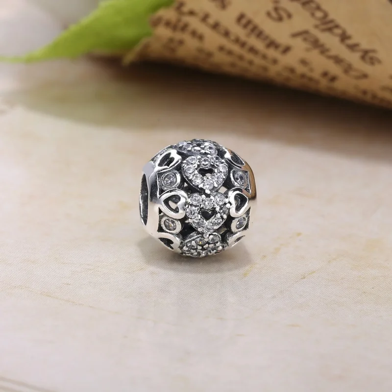 (kép) PANDORA ezüst charm, Csillogó szív - PX00276-1 - Megtekintés 3