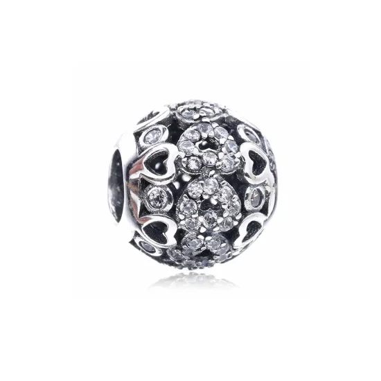 (kép) PANDORA ezüst charm, Csillogó szív - PX00276-1