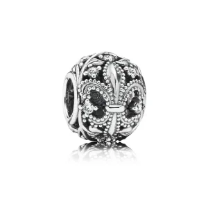 (kép) PANDORA ezüst charm, Fleur De Lis 791378CZ