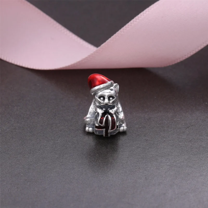 (kép) PANDORA ezüst charm, Karácsonyi cica - Megtekintés 2
