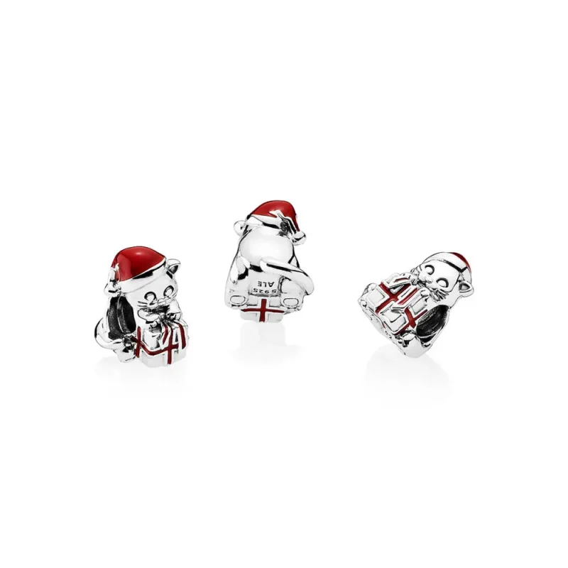 (kép) PANDORA ezüst charm, Karácsonyi cica - Megtekintés 4