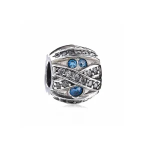 (kép) PANDORA ezüst charm, Kék kő