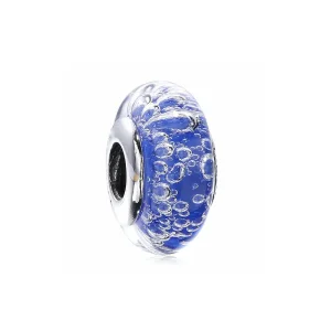 (kép) PANDORA ezüst charm, Kék pezsgő