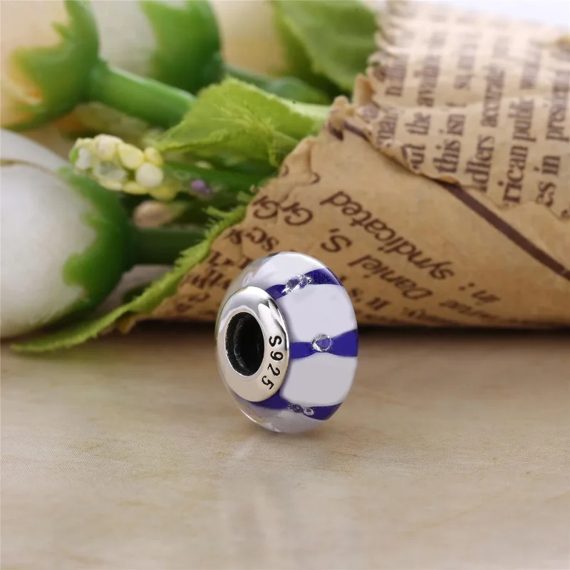 (kép) PANDORA ezüst charm, Kék üveg Murano - Megtekintés 2