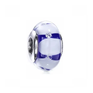 (kép) PANDORA ezüst charm, Kék üveg Murano