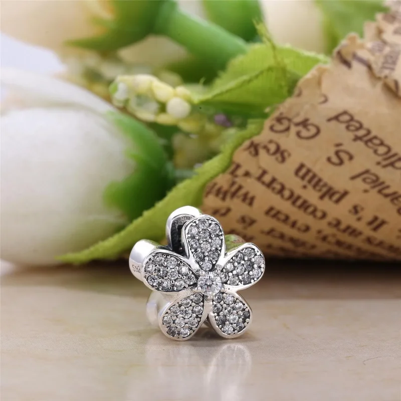 (kép) PANDORA ezüst charm, Káprázatos Daisy virág gyémántok - Megtekintés 2
