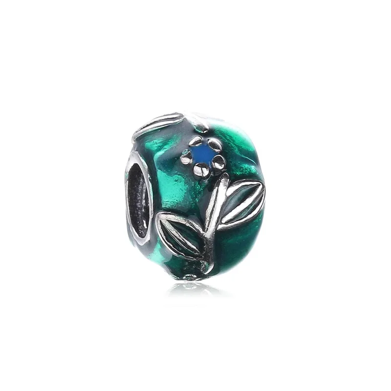 (kép) PANDORA ezüst charm, levél növényen PD0004-1