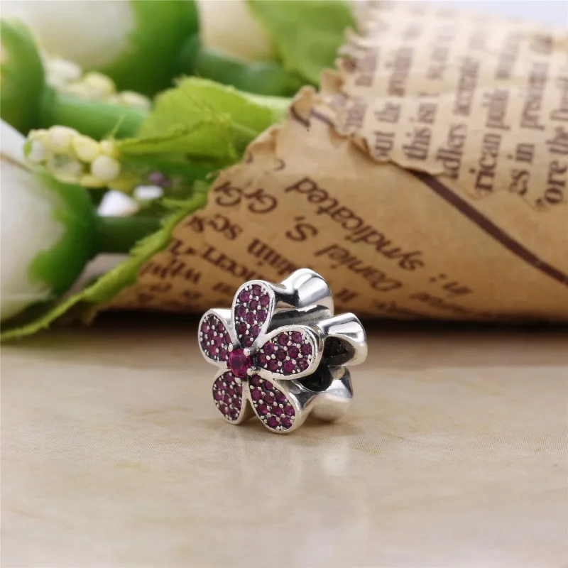 (kép) PANDORA ezüst charm, Lila káprázatos Daisy - Megtekintés 3
