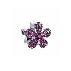 (kép) PANDORA ezüst charm, Lila káprázatos Daisy