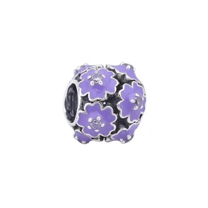 (kép) PANDORA ezüst charm, Lila virág