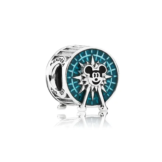 (kép) PANDORA ezüst charm, Mickey szórakoztató kereke