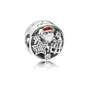 (kép) PANDORA ezüst charm, Mikulás és a csillagok