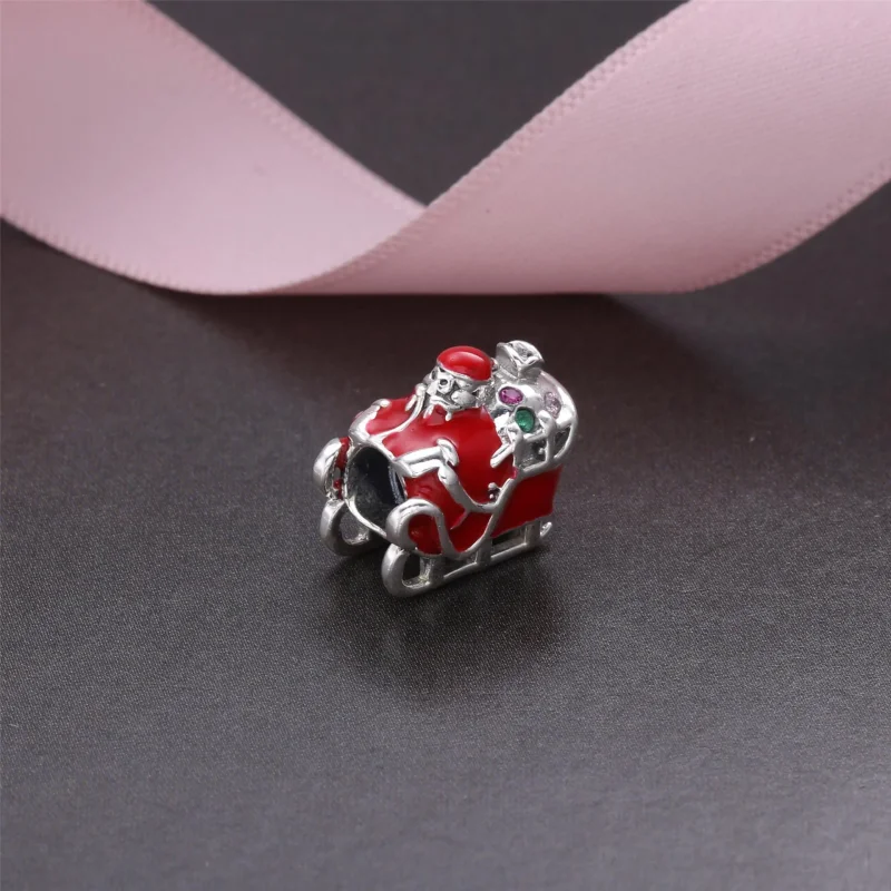 (kép) PANDORA ezüst charm, Mikulás és szánkók - Megtekintés 2