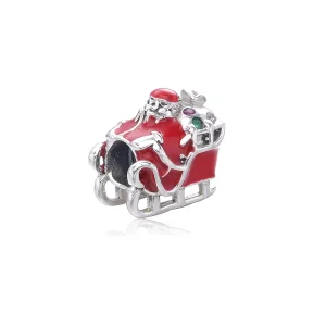 (kép) PANDORA ezüst charm, Mikulás és szánkók