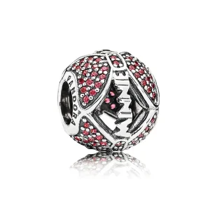 (kép) PANDORA ezüst charm, Minnie egér "Minnie's Sparkling Bow"