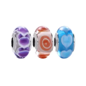 (kép) PANDORA ezüst charm, Murano Glass