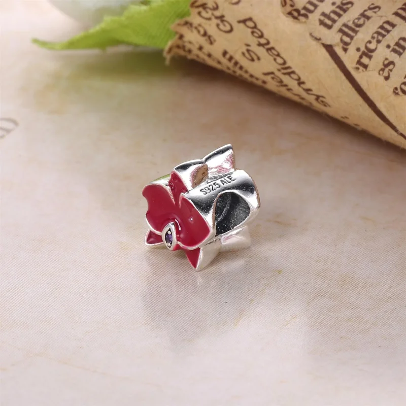 (kép) PANDORA ezüst charm, Orchidea - Megtekintés 3