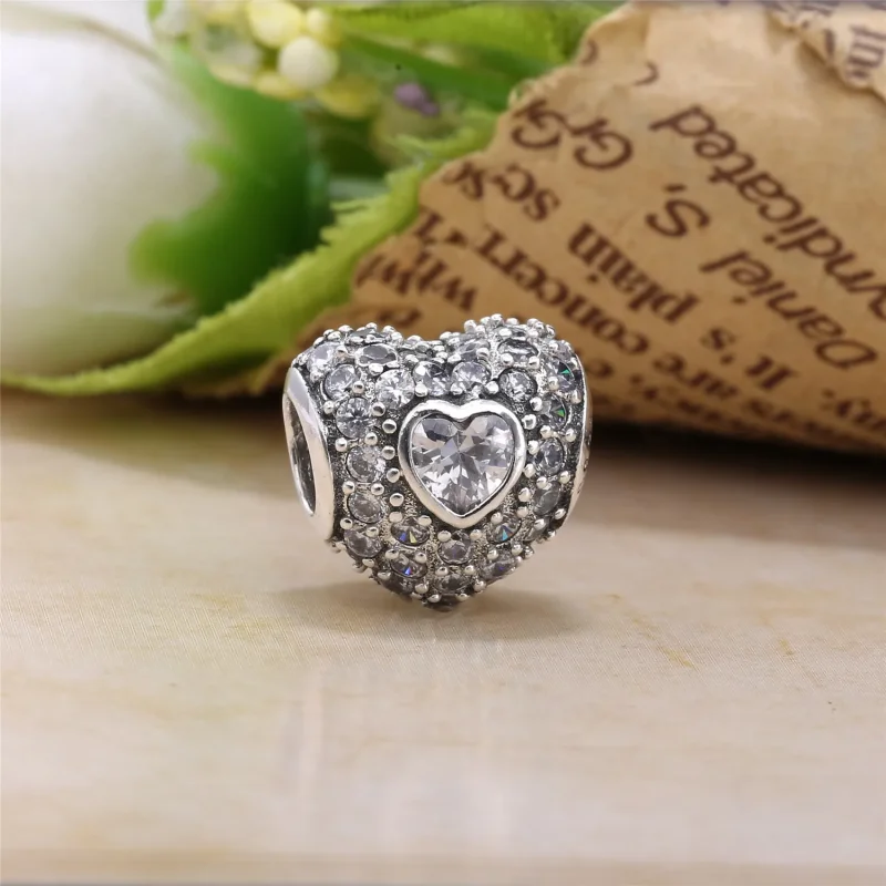 (kép) PANDORA ezüst charm, Pavé szív - Megtekintés 2