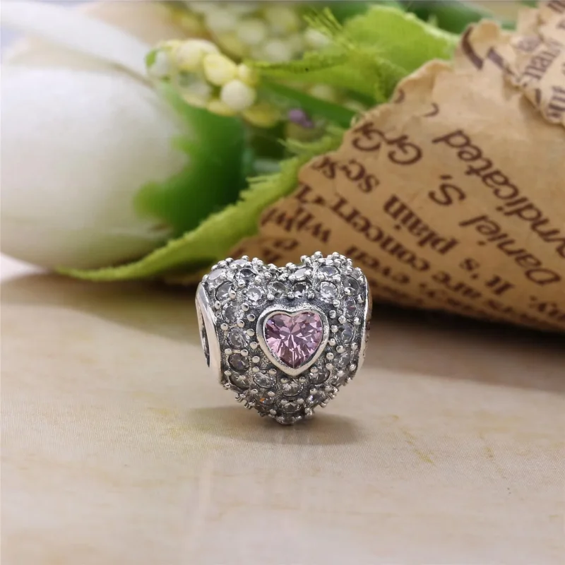 (kép) PANDORA ezüst charm, Pavé szív - Megtekintés 3