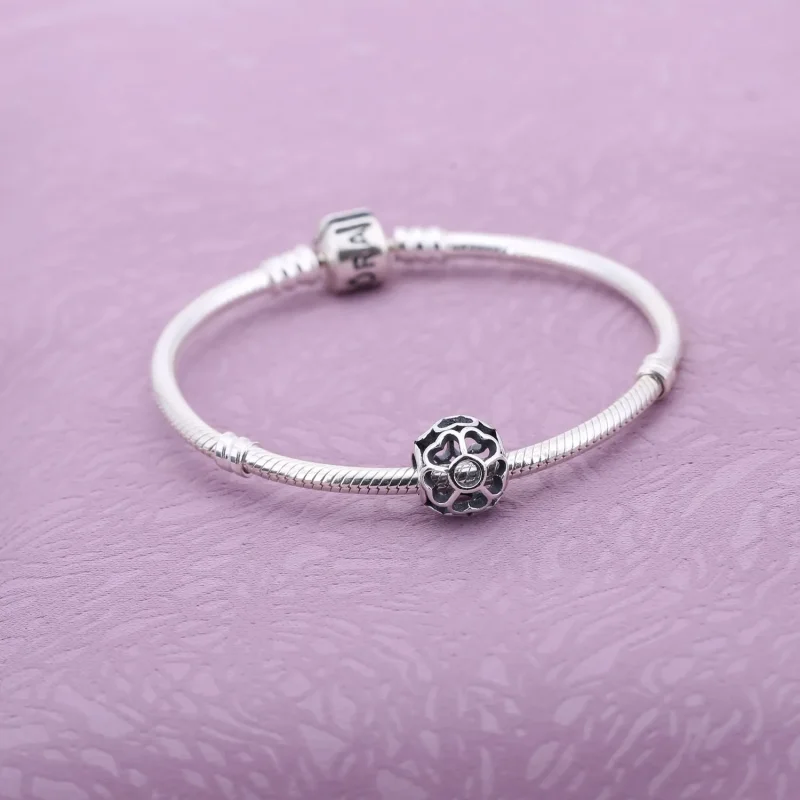 (kép) PANDORA ezüst charm, Primrose áttört - Megtekintés 2
