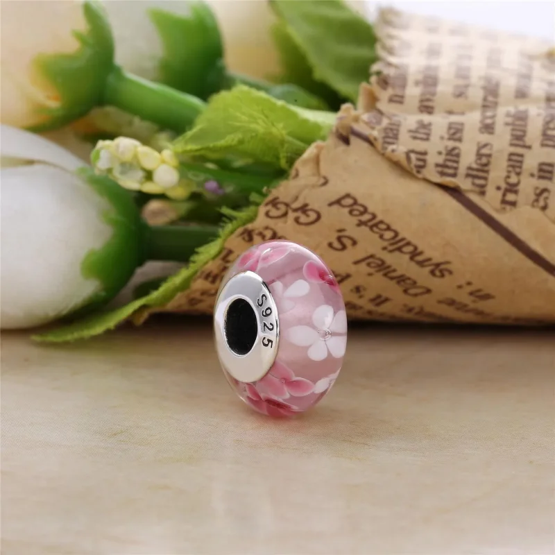 (kép) PANDORA ezüst charm, Rózsaszín virág 791652A - Megtekintés 2