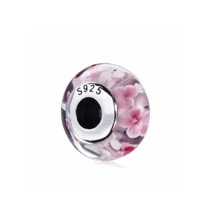 (kép) PANDORA ezüst charm, Rózsaszín virág 791652A