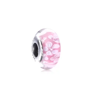 PANDORA ezüst charm, Rózsaszín virág (kép) PANDORA ezüst charm, Rózsaszín virág