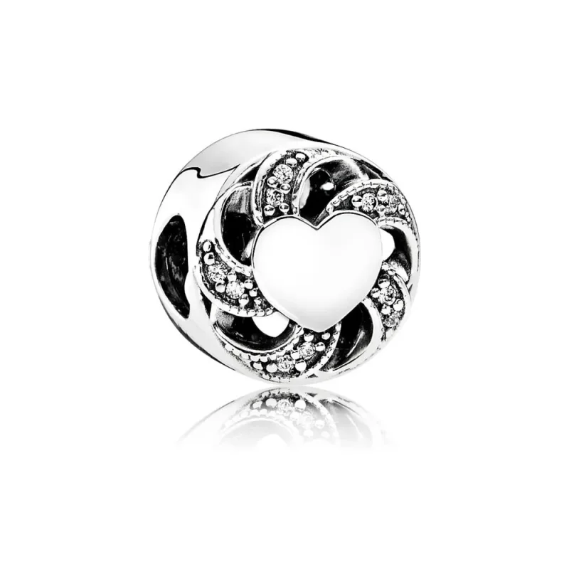 (kép) PANDORA ezüst charm, Szalag szív