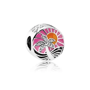 (kép) PANDORA ezüst charm, Trópusi naplemente