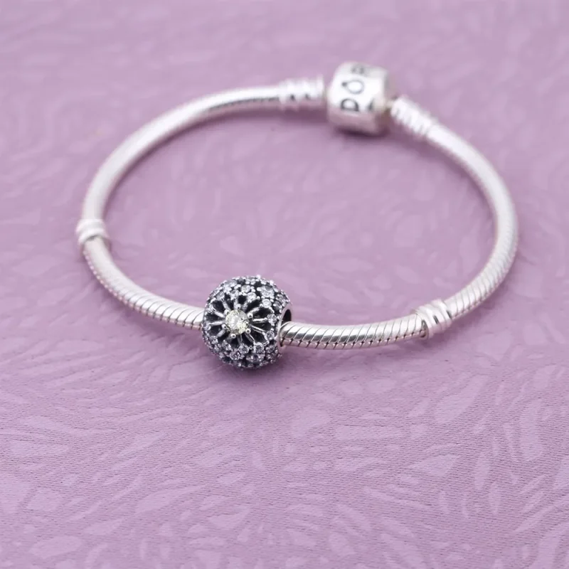 (kép) PANDORA ezüst charm, Áttört Absztrakt Pavé - Megtekintés 2