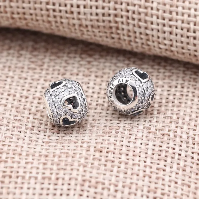 (kép) PANDORA ezüst charm, Tumbling Hearts - Megtekintés 2