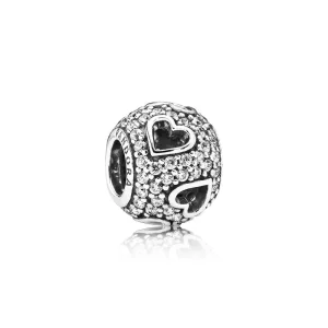 (kép) PANDORA ezüst charm, Tumbling Hearts