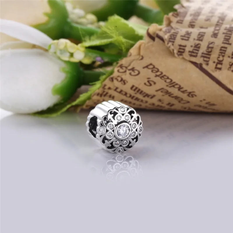 (kép) PANDORA ezüst charm, Vintage virág - Megtekintés 2