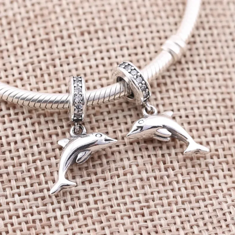 (kép) PANDORA ezüst függő charm, Játékos delfin - Megtekintés 2