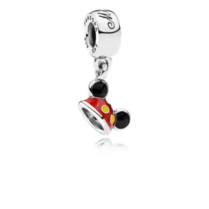 (kép) PANDORA ezüst függő charm, Mickey fülkalap