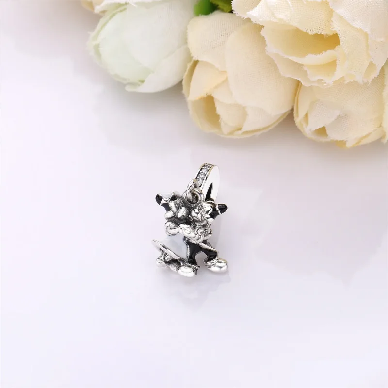 (kép) PANDORA ezüst függő charm, Mickey és Minnie - Megtekintés 2