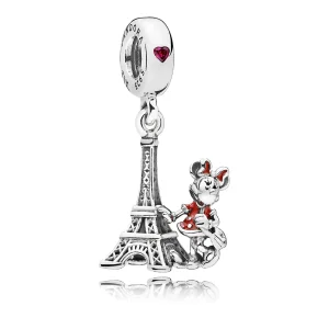 (kép) PANDORA ezüst függő charm, Minnie Mouse Eiffel-torony
