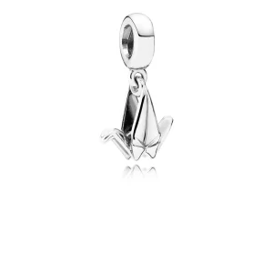 (kép) PANDORA ezüst függő charm, Origami daru