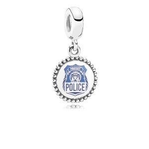 PANDORA ezüst függő charm, Rendőrség (kép) PANDORA ezüst függő charm, Rendőrség