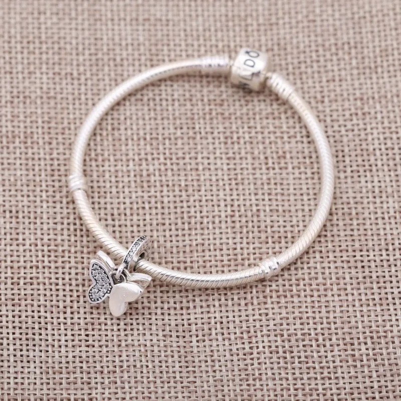 (kép) PANDORA ezüst függő charm, Repülő lepkék - Megtekintés 2