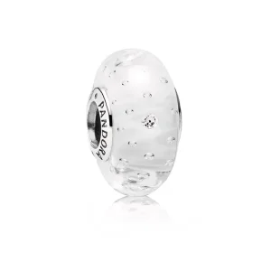 (kép) PANDORA Fehér buborékos üveg charm - 791617CZ